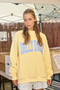 'dilly Dally' Print Reversible Mockneck Sweatshirt