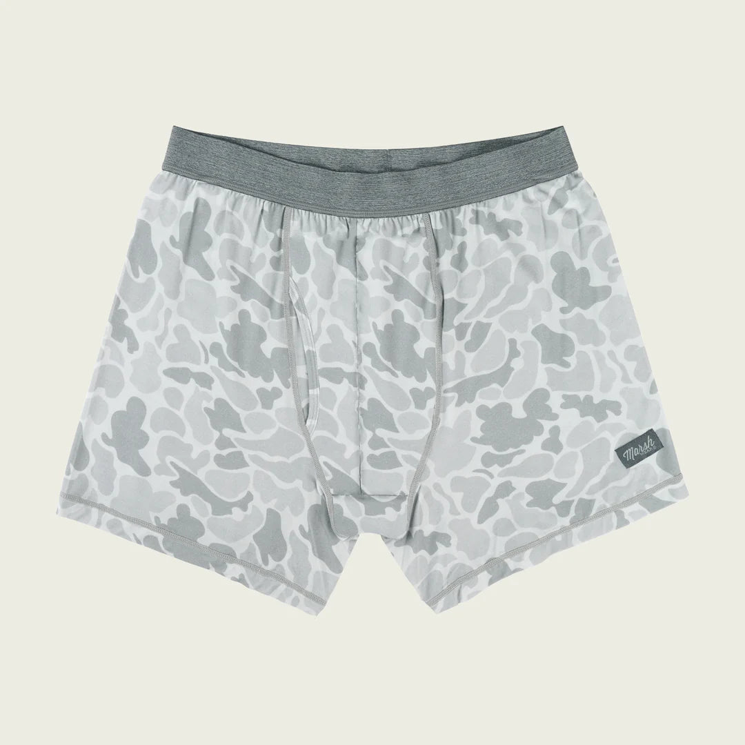 Marsh Wear- Buxton Brief Boxers- Gray Mallard Camo