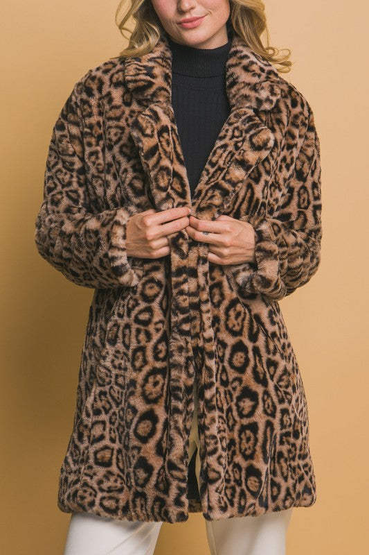 Animal Print Fur Coat