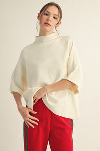 Mock Neck Soft Sweater Top