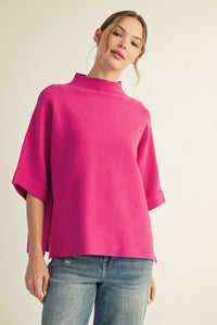 Mock Neck Soft Sweater Top