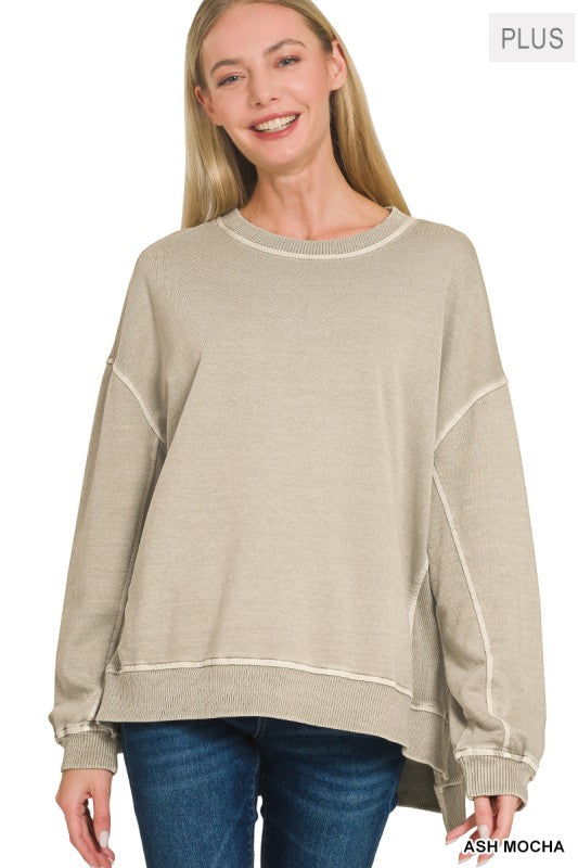 Terry Pigment Dye & Enzyme Washing Pullover