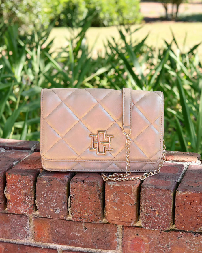 Caroline Hill Bryn Clutch/Crossbody Gold Shimmer