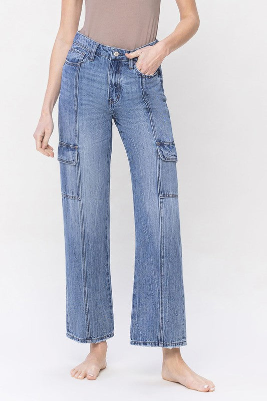 Vervet 90'S SUPER HIGH RISE DAD CARGO JEANS