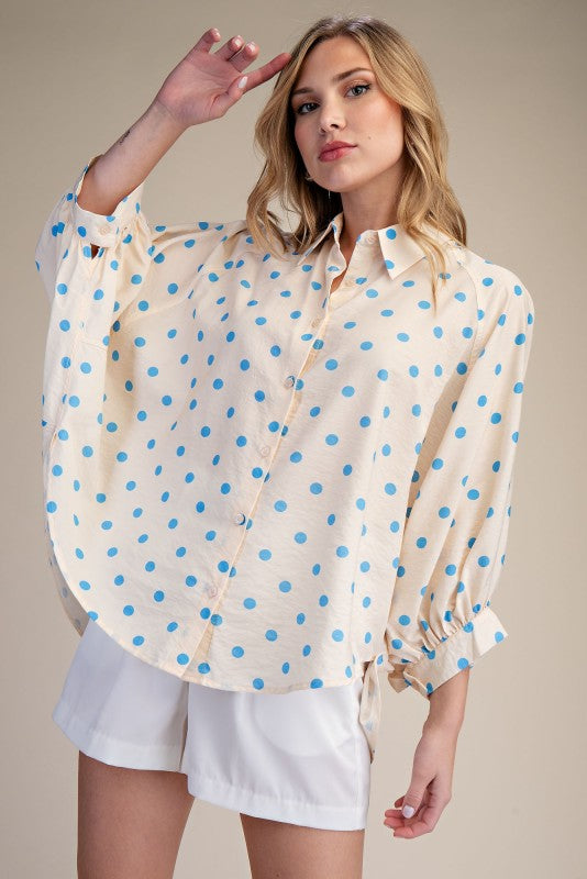Polkadot Button Front Shirt