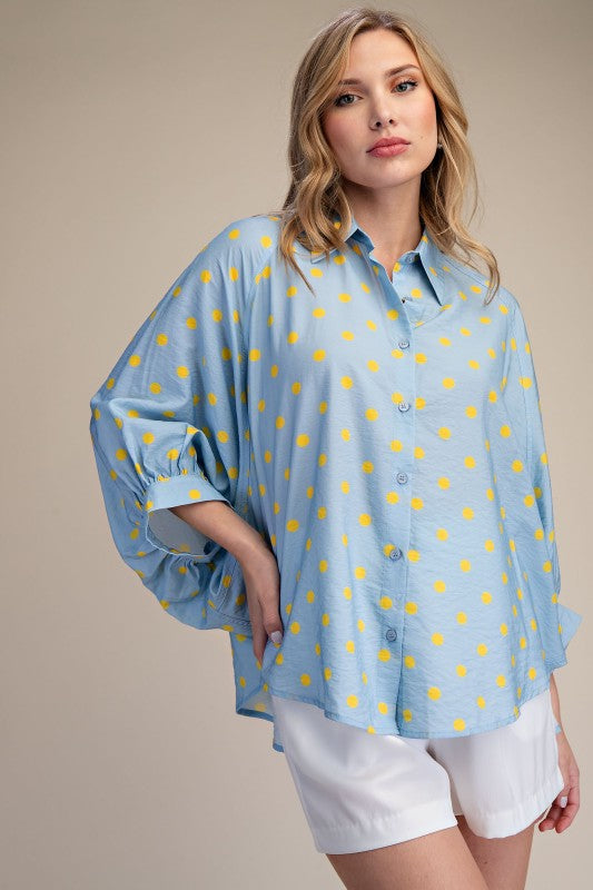 Polkadot Button Front Shirt