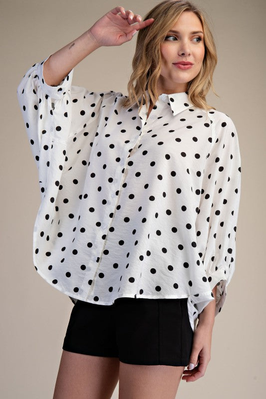 Polkadot Button Front Shirt