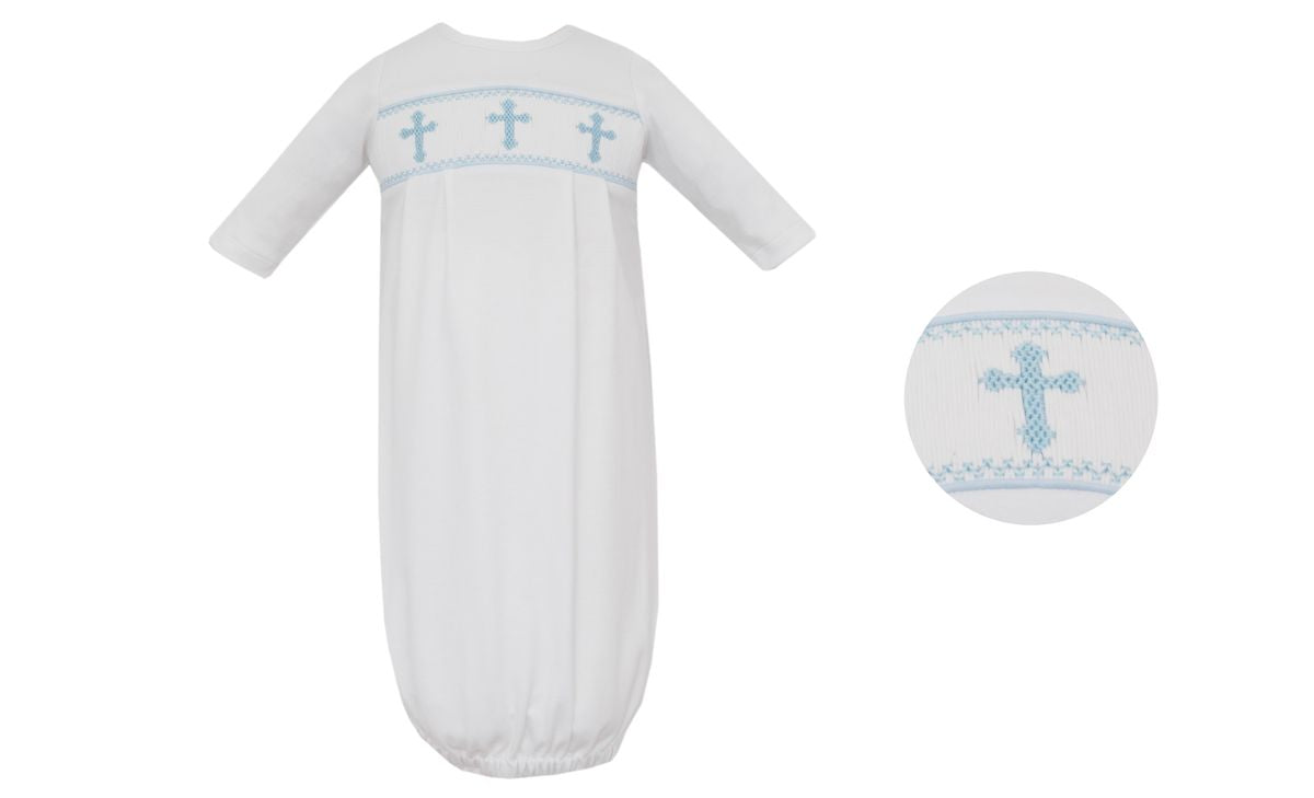 Petit Bebe CROSSES BOY´S - White knit boy's sac