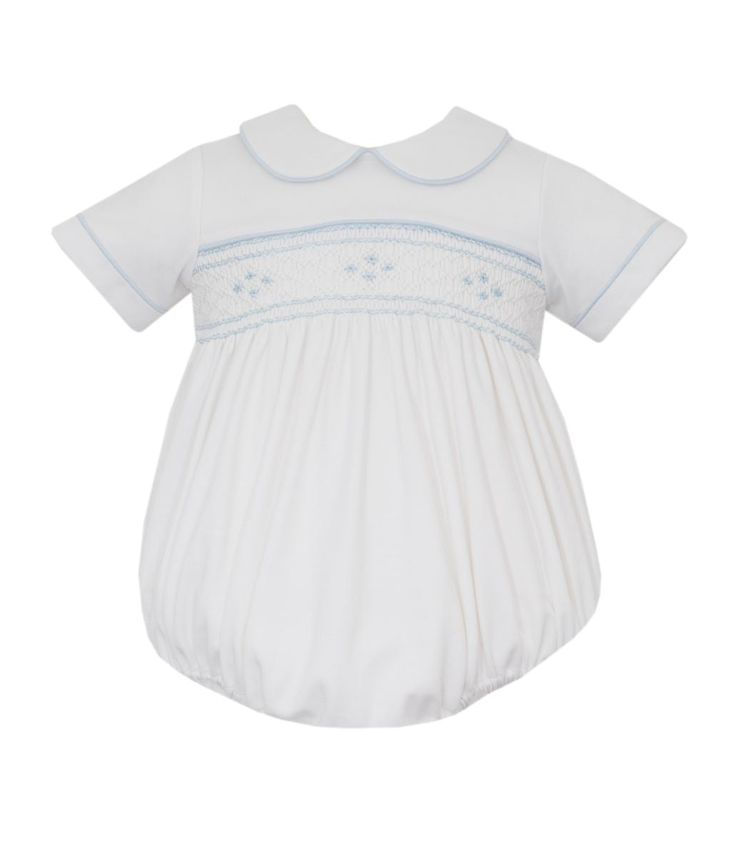 Petit Bebe AIDEN - White knit boy's bubble