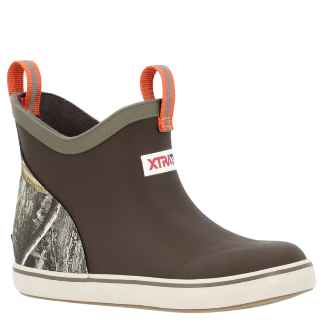 XTRATUF Kid's Camo 4" Outdoor Dark Brown & Realtree Edge Deck Boot