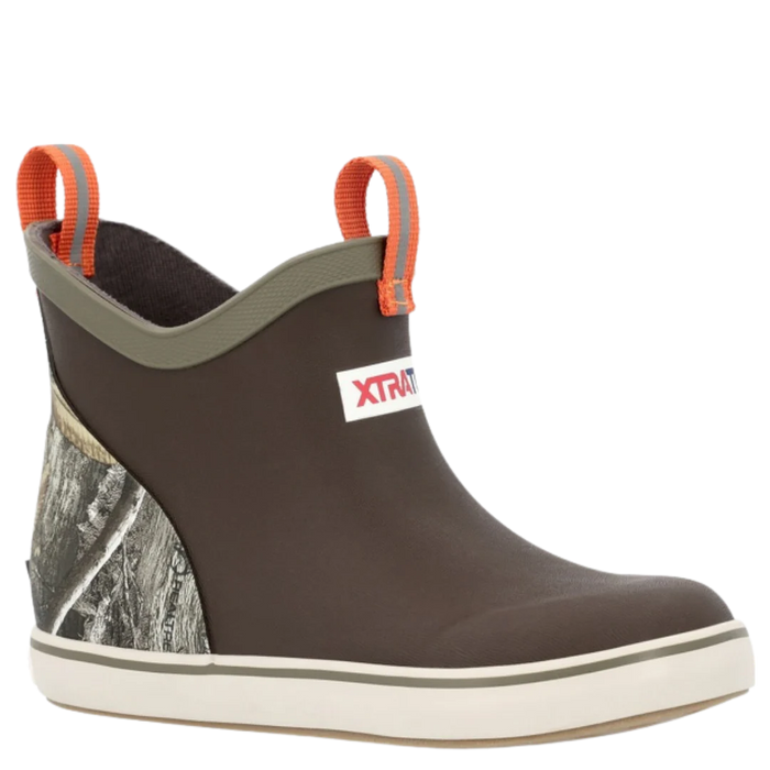 XTRATUF Kid's Camo 4" Outdoor Dark Brown & Realtree Edge Deck Boot