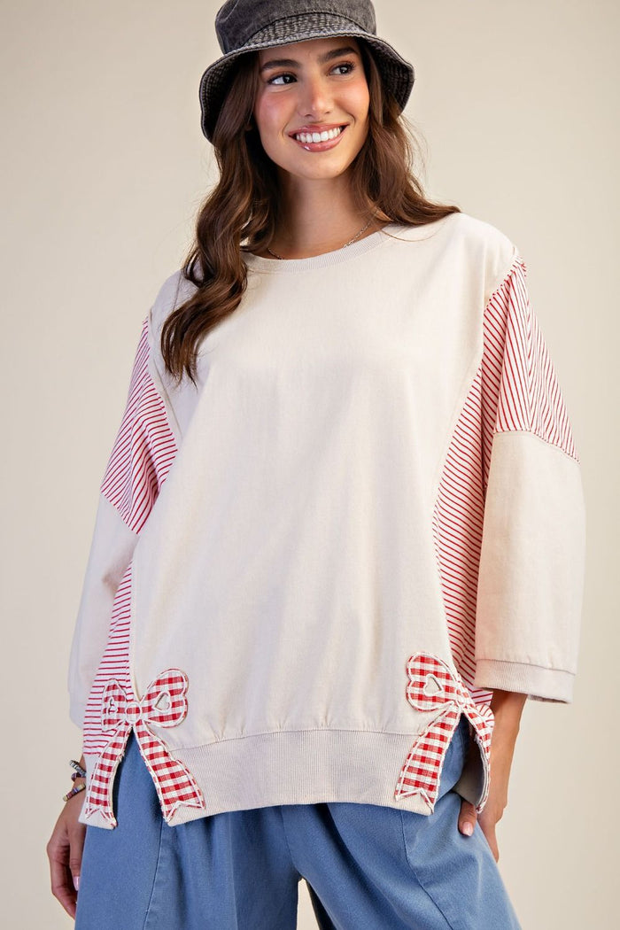 WASHED TERRY KNIT PULLOVER