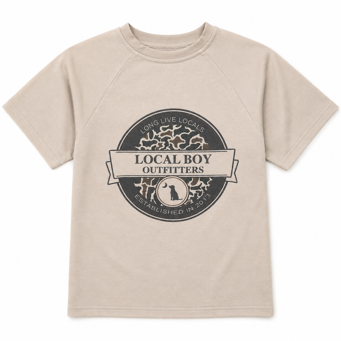 Local boy-Youth Graphic S/S Heather Blend Crew - Vintage Sphere