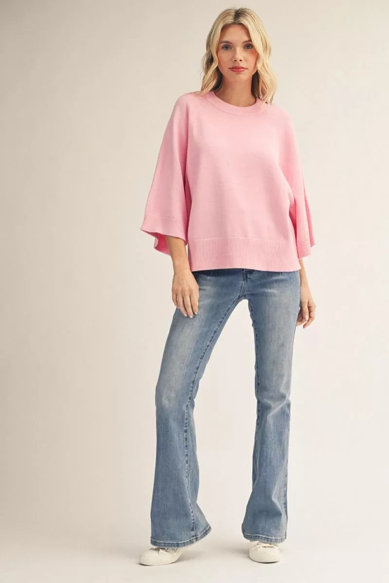 Drop Shoulder Soft Comfy Sweater Top
