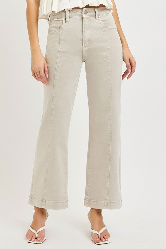 Risen Plus Size Tummy Control High Rise Crop Wide Pants