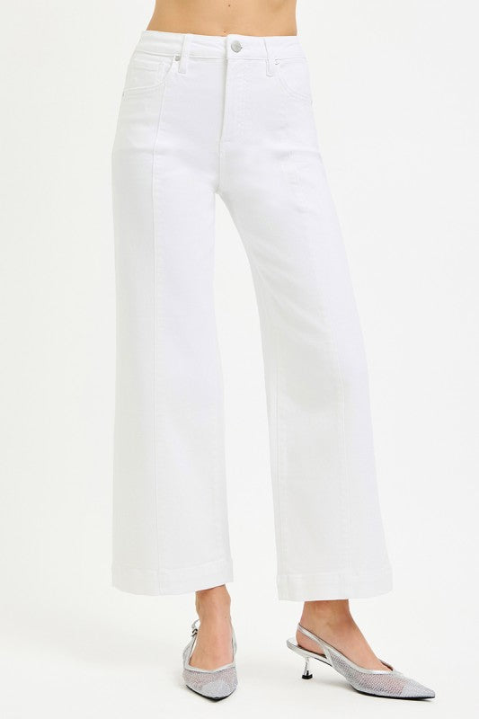 Risen Tummy Control High Rise Crop Wide Pants