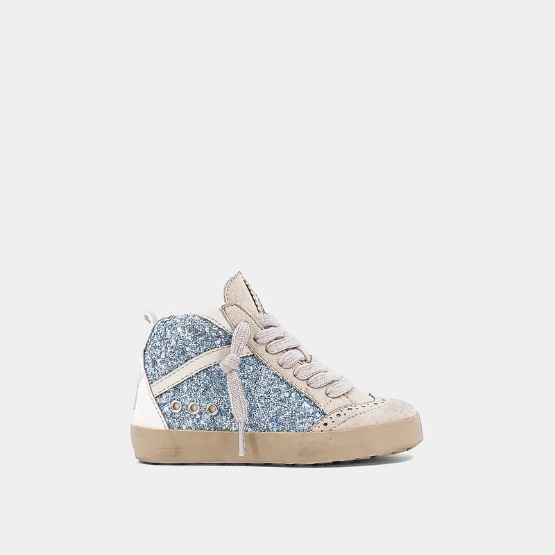 ShuShop Riley Toddler HighTop Sneakers Blue Glitter