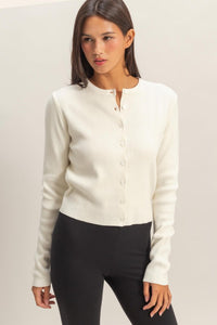 Ribbed Button-up Cardigan