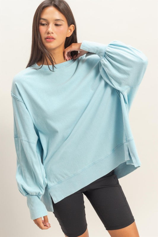 Oversized Seam Detail Long Sleeve Top