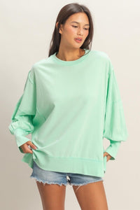 Oversized Seam Detail Long Sleeve Top