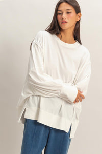 Oversized Seam Detail Long Sleeve Top