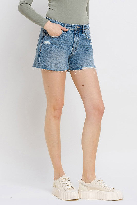 LOVERVET HIGH RISE MOM SHORTS