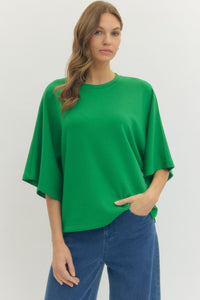 Solid elbow sleeve top