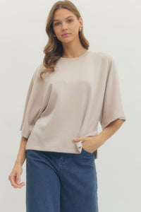 Solid elbow sleeve top