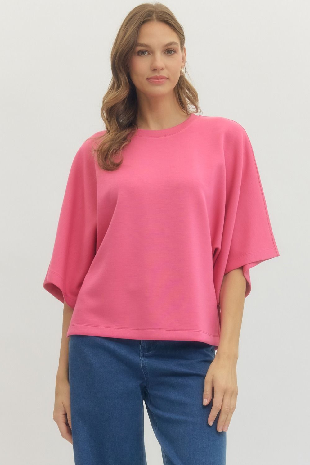 Solid elbow sleeve top