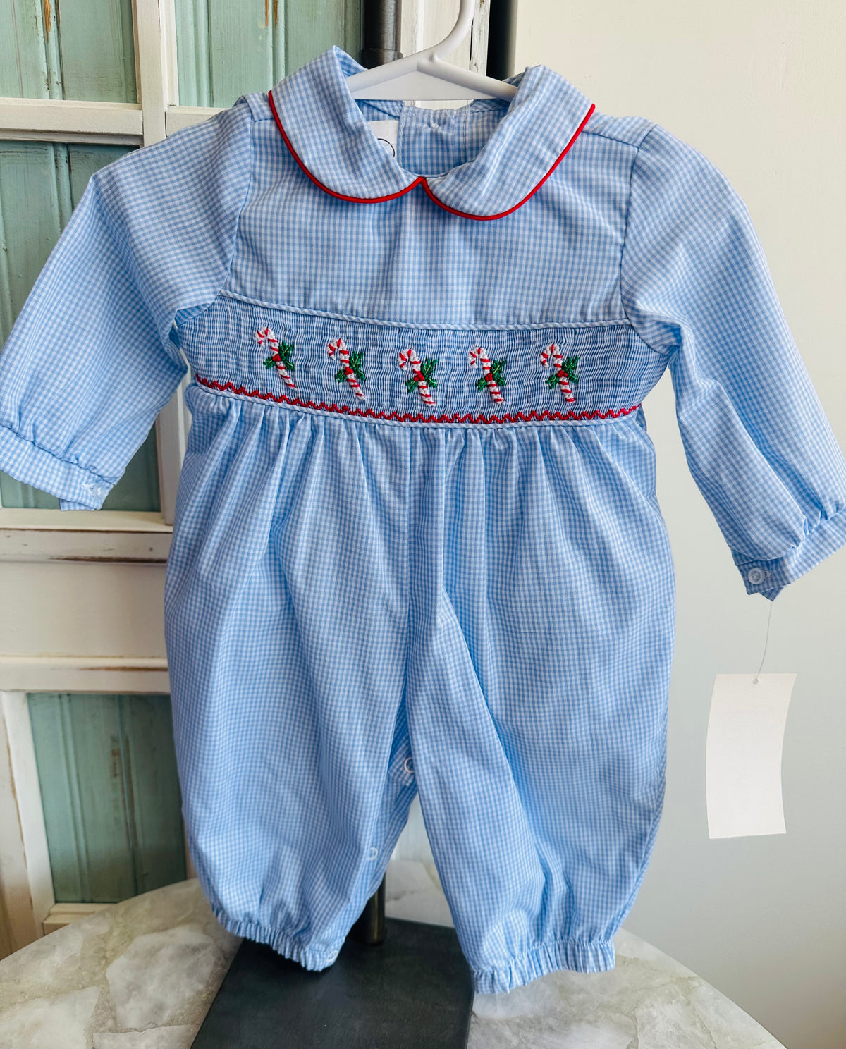 Baby Blessings Candy Cane Mistletoe Carter Romper