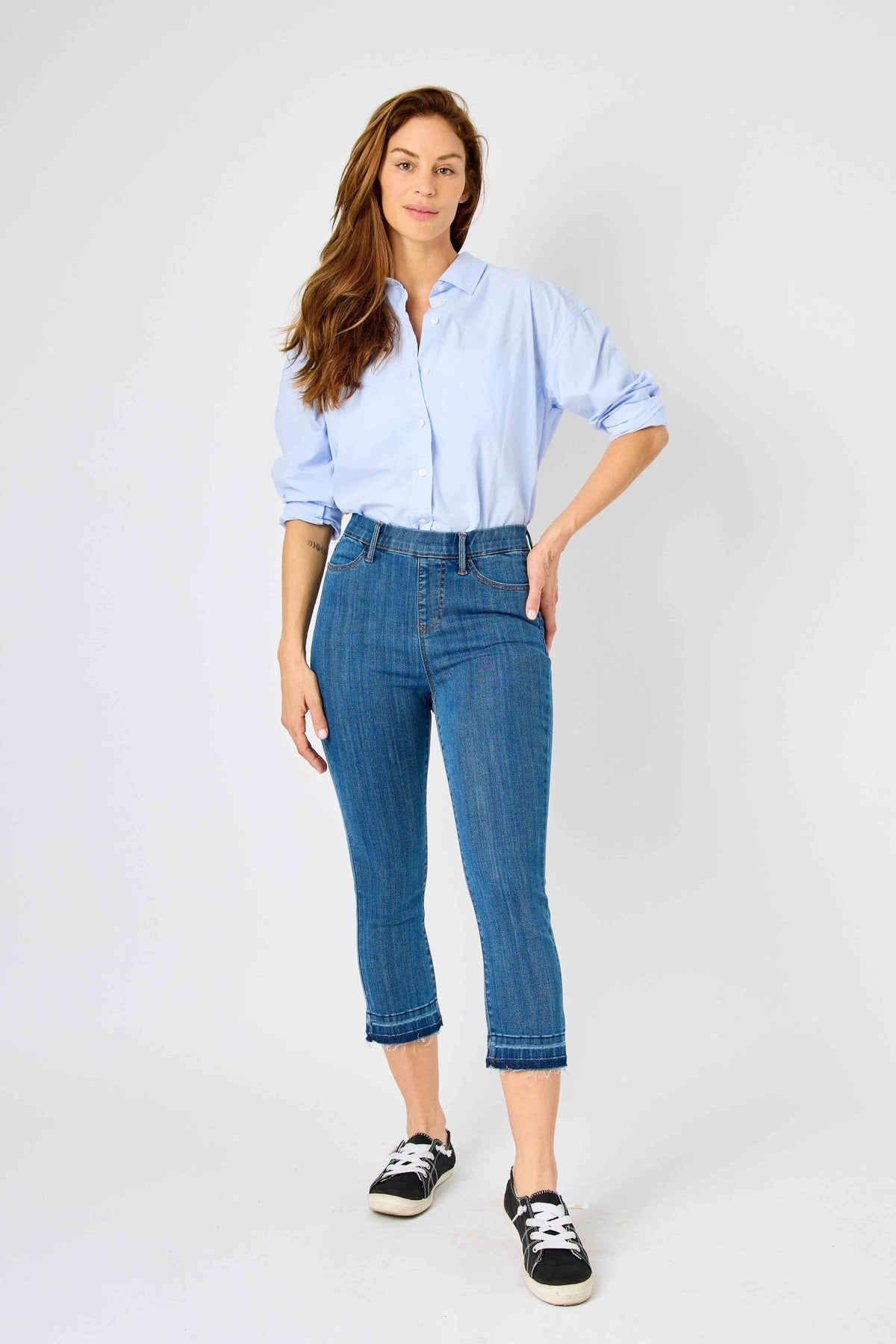 JUDY BLUE HIGH WAIST PULL ON CAPRI