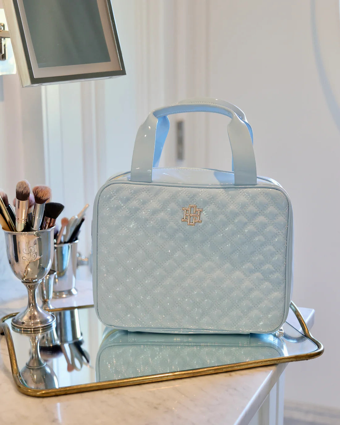 Caroline Hill Punta Cana Large Case Lt Blue Patent