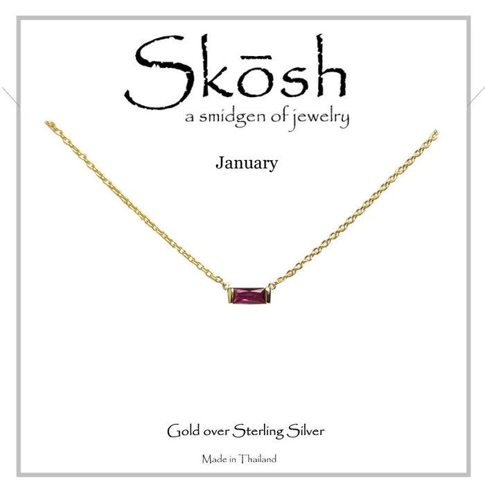 Skosh Gold Baguette June Birthstone Necklace with 16" chain  57-657