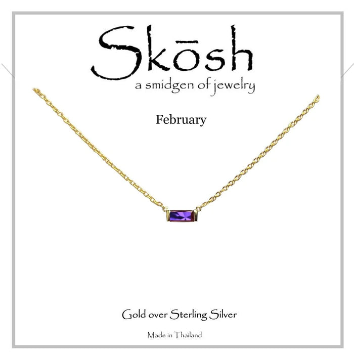 Skosh Gold Baguette June Birthstone Necklace with 16" chain  57-657