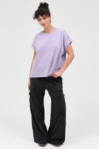 Capped Sleeve Mineral Wash T-shirt