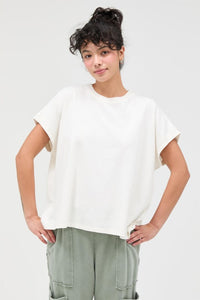 Capped Sleeve Mineral Wash T-shirt
