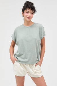 Capped Sleeve Mineral Wash T-shirt