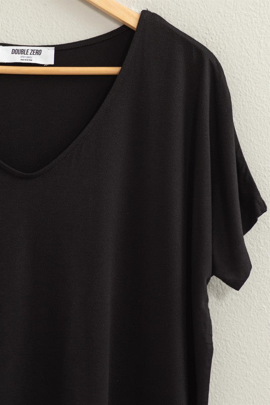 V NECK DOLMAN SHORT SLEEVE TOP