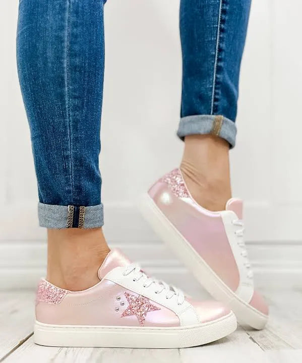 Corkys Supernova Sneaker in Pink Metallic