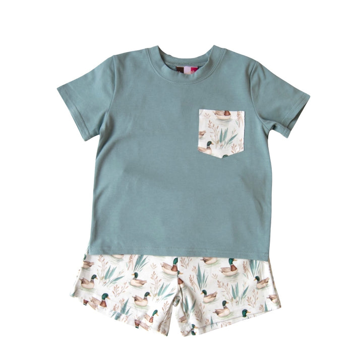 Banana Split Feathered Friends Boys Short Set