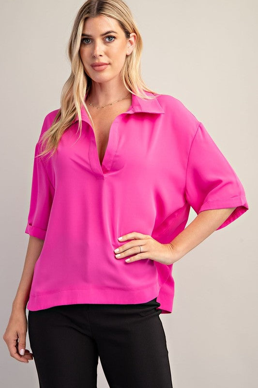 V-Neck Collar Shirt