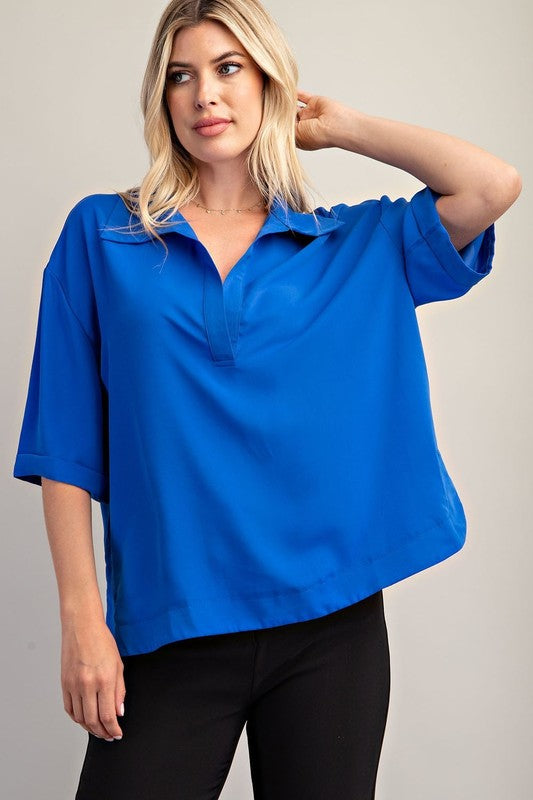 V-Neck Collar Shirt