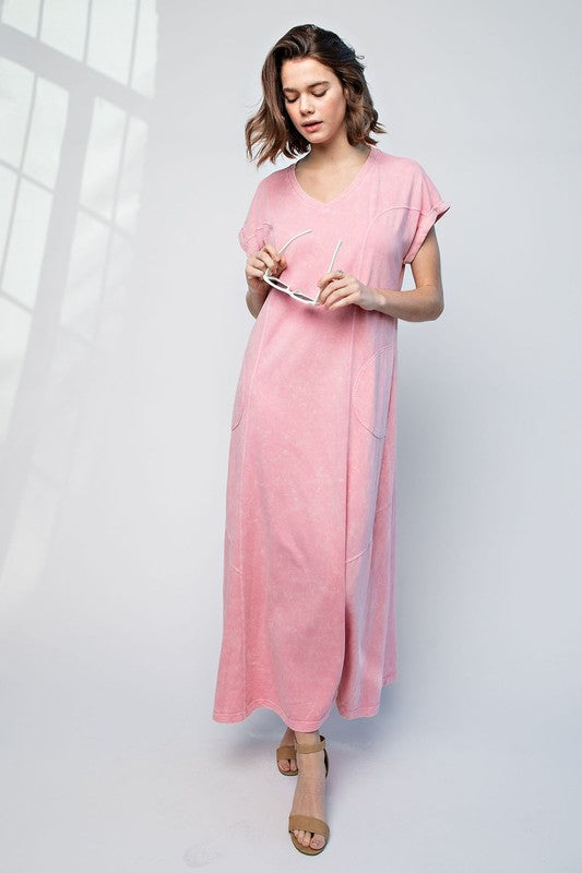 WASHED COTTON MAXI DRESS