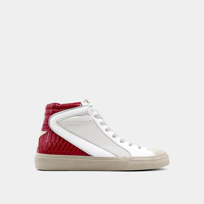 ShuShop Rooney HighTop Sneakers Dark Red Snake