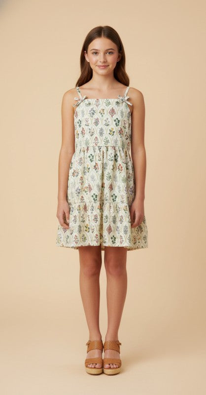 Girls Wallpaper Block Print Detail Poplin Dress