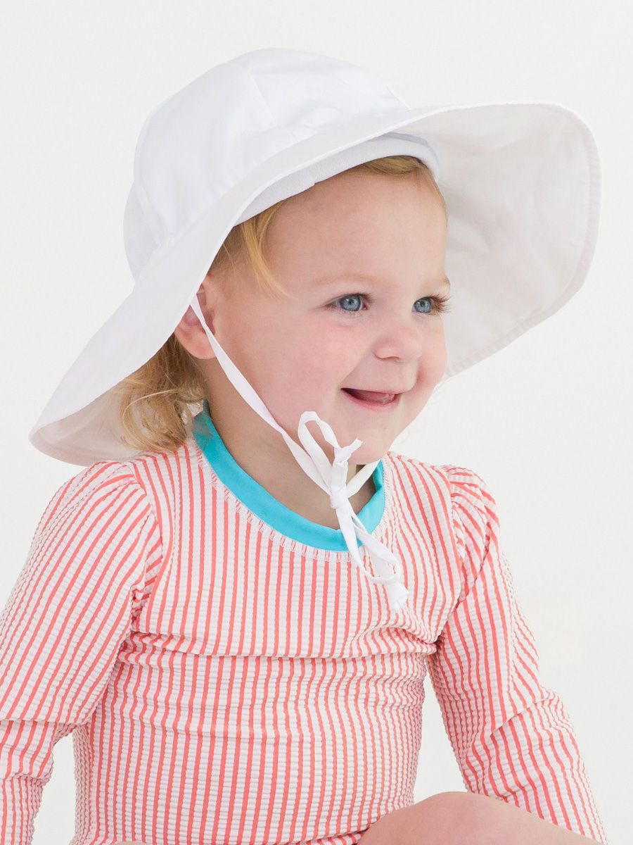 RuffleButts White Sun Protective Hat