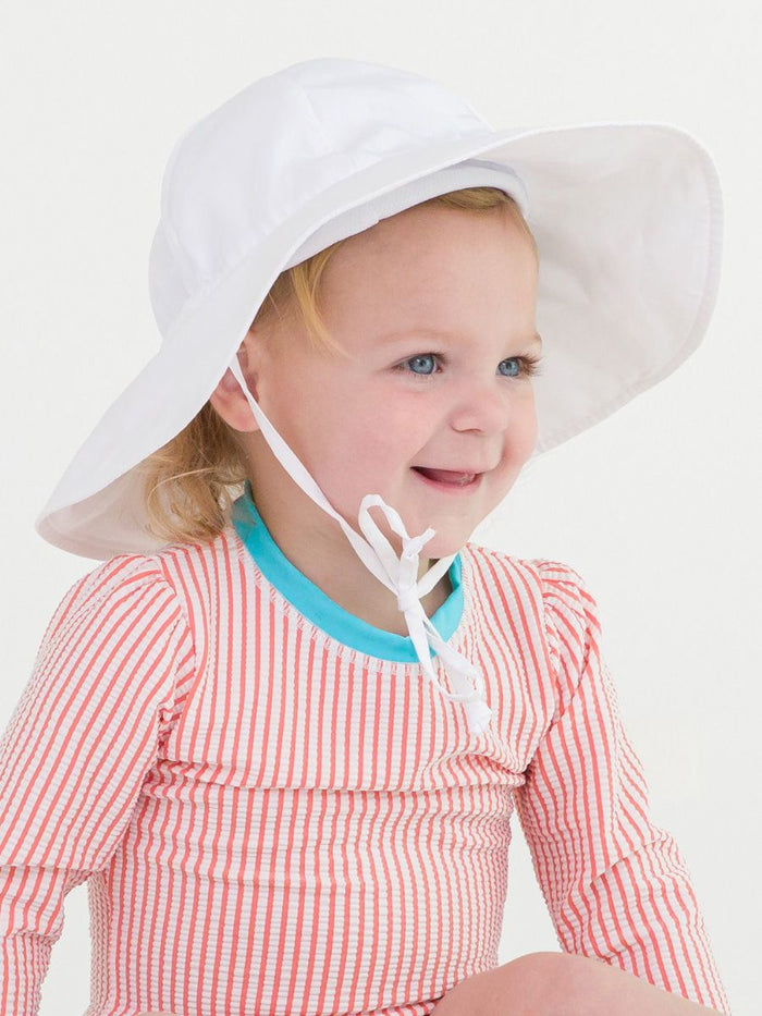RuffleButts White Sun Protective Hat
