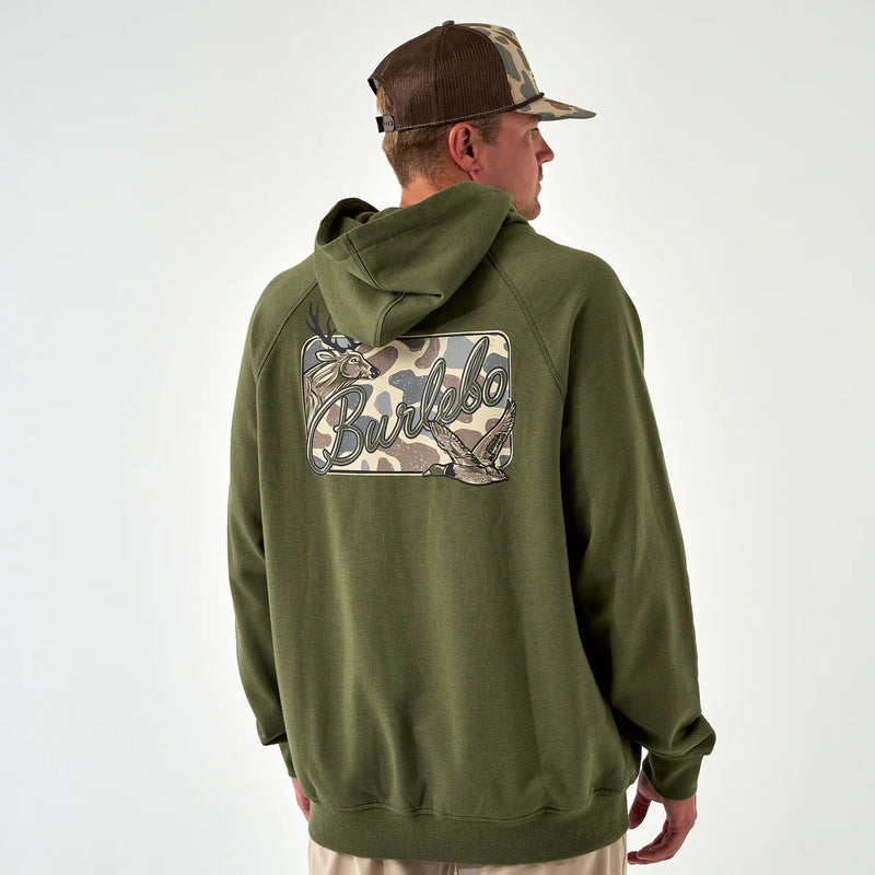 Burlebo Fleece Hoodie- Deer Camo Patch