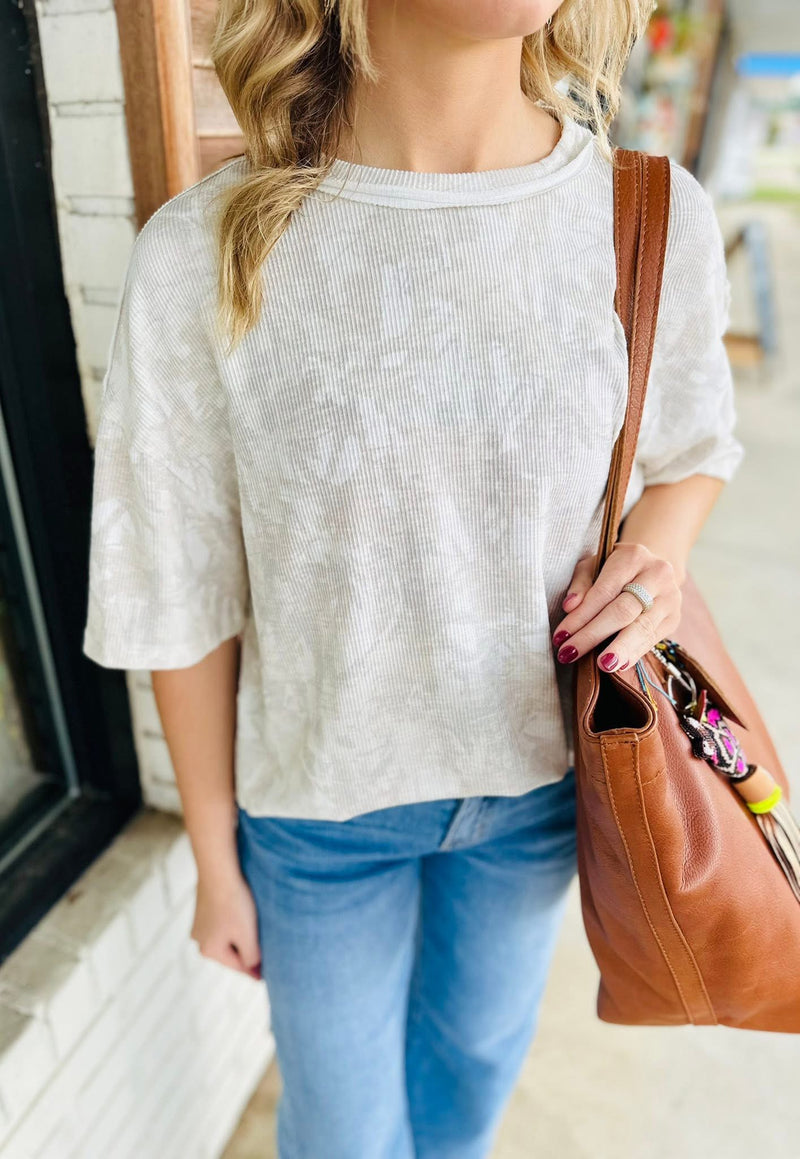Camo Ribbed Loose Fit Shirt