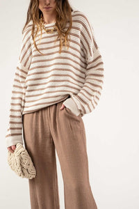 RELAXED STRIPED KNIT SWEATER